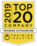 Training Industry Top Training Company Training Outsourcing 2019 award badge