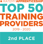 Rate My Apprenticeship Top 50 Training Providers 2019-2020, 2nd place award badge