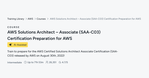 AWS Solutions Architect – Associate (SAA-C03) 