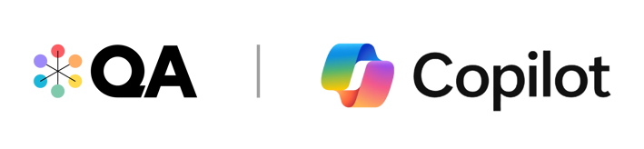 QA and Microsoft Copilot logos together