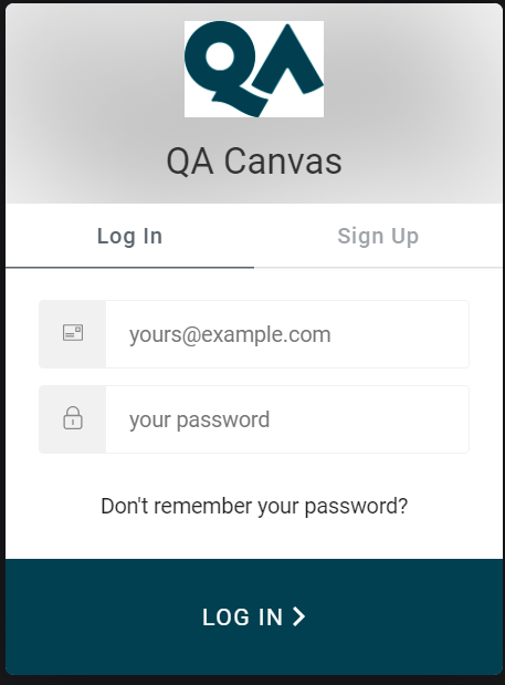 qa canvas log in