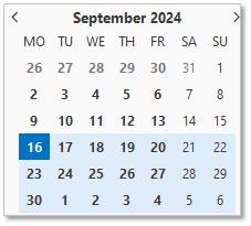 outlook date navigator